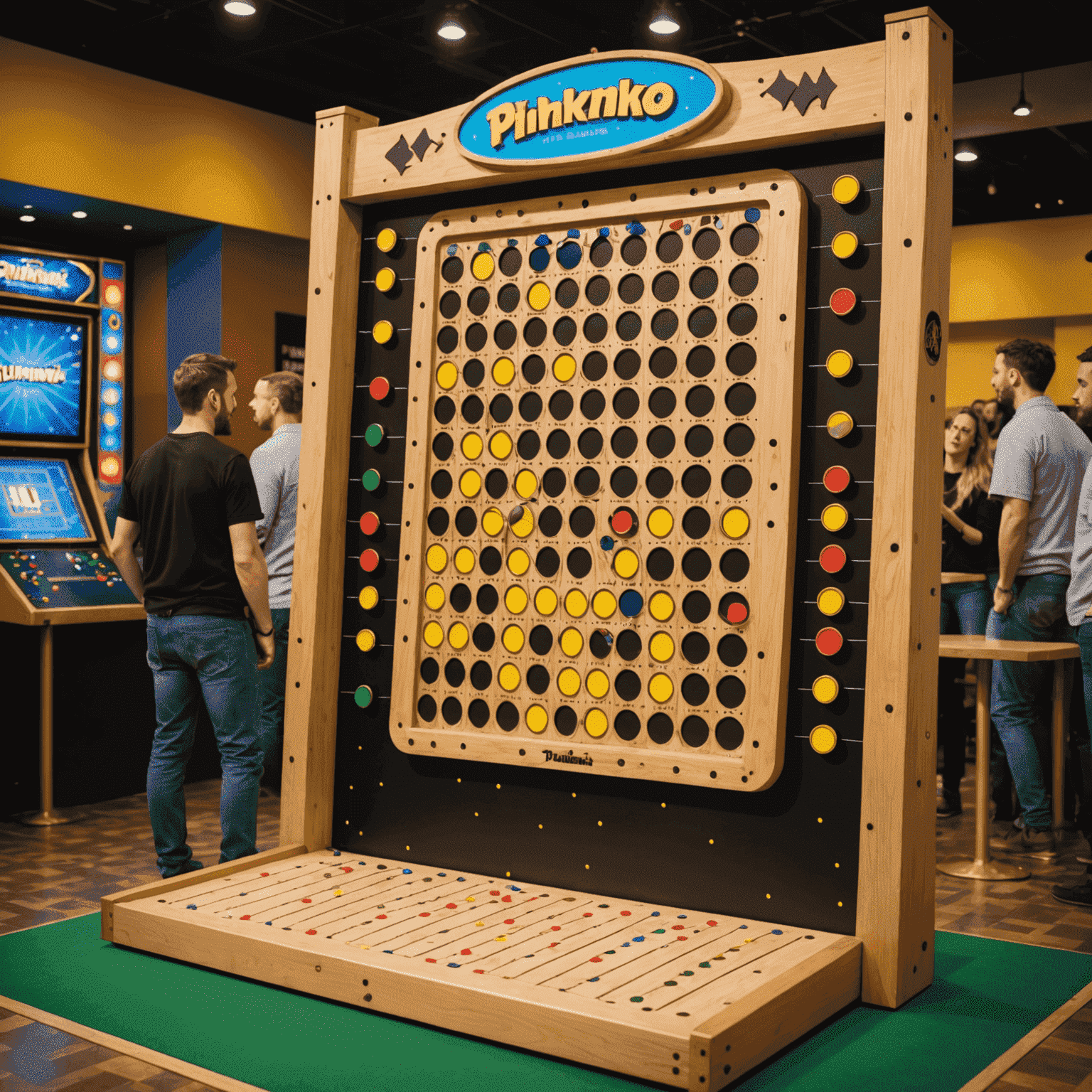 Torneo de Plinko en vivo en PlinkoMania, mostrando múltiples jugadores compitiendo simultáneamente en una gran pantalla